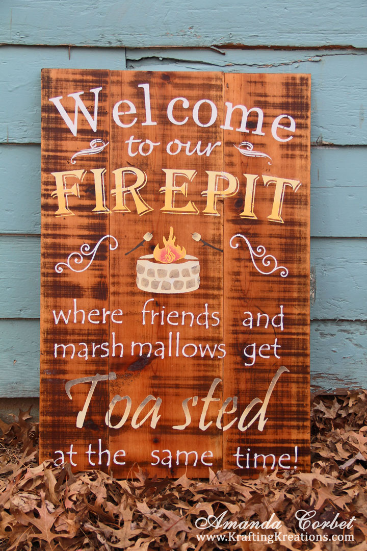 Krafting Kreations: Welcome To Our Firepit No, this was not finished in the fall. I finished it up just last Friday. We have oak trees in our yard that don't really lose all their leaves until spring ... - Krafting Kreations: Welcome To Our Firepit