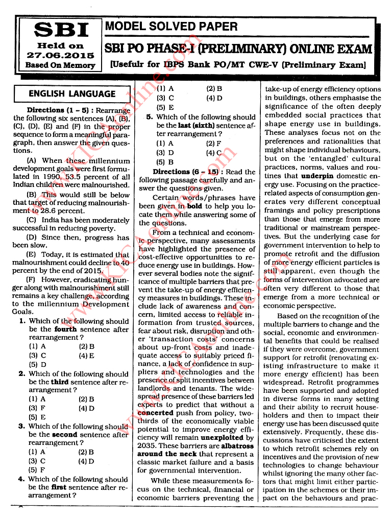wbcs preliminary question paper 2011 pdf free