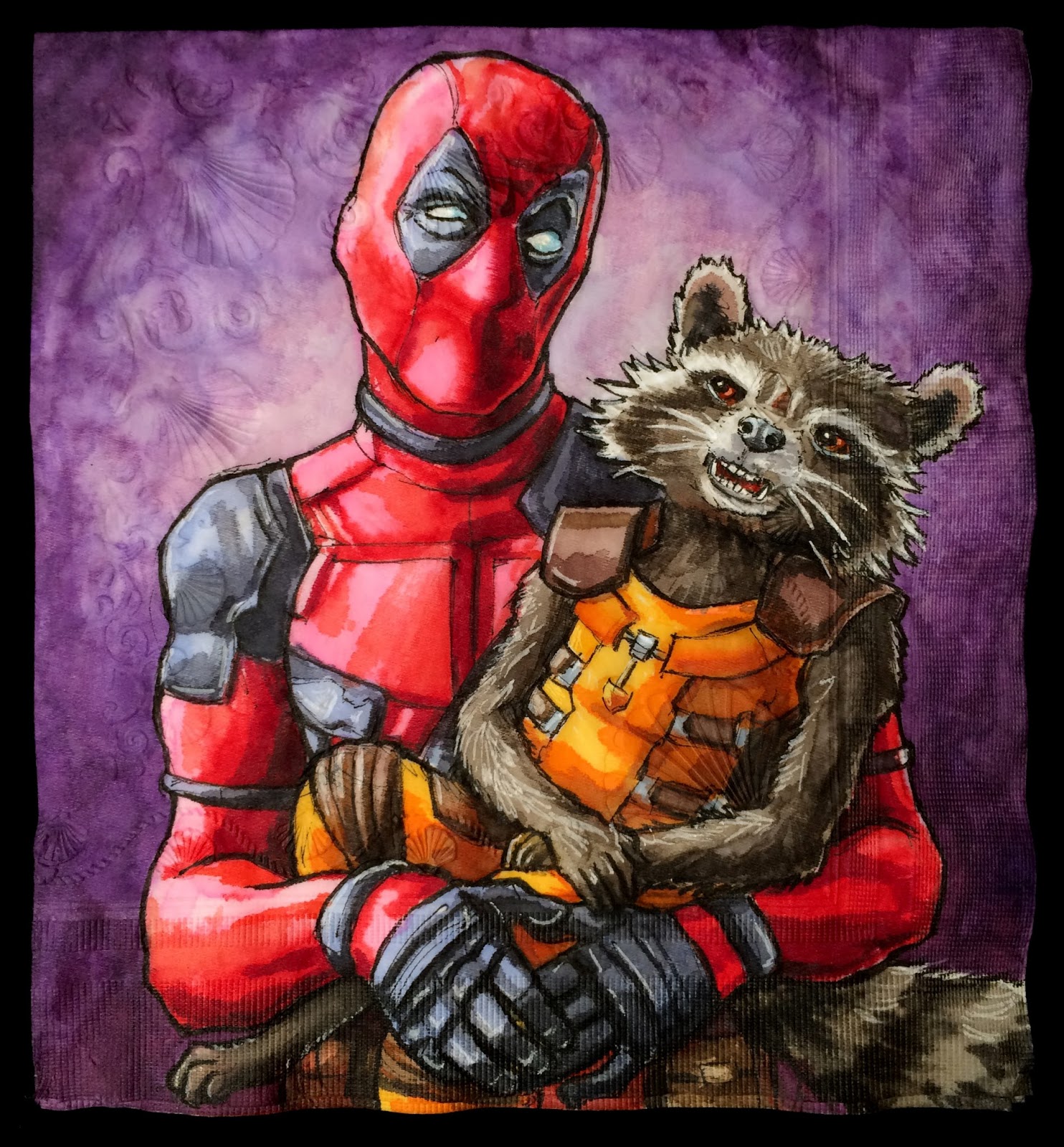 Daily Napkins Deadpool and Rocket Raccoon