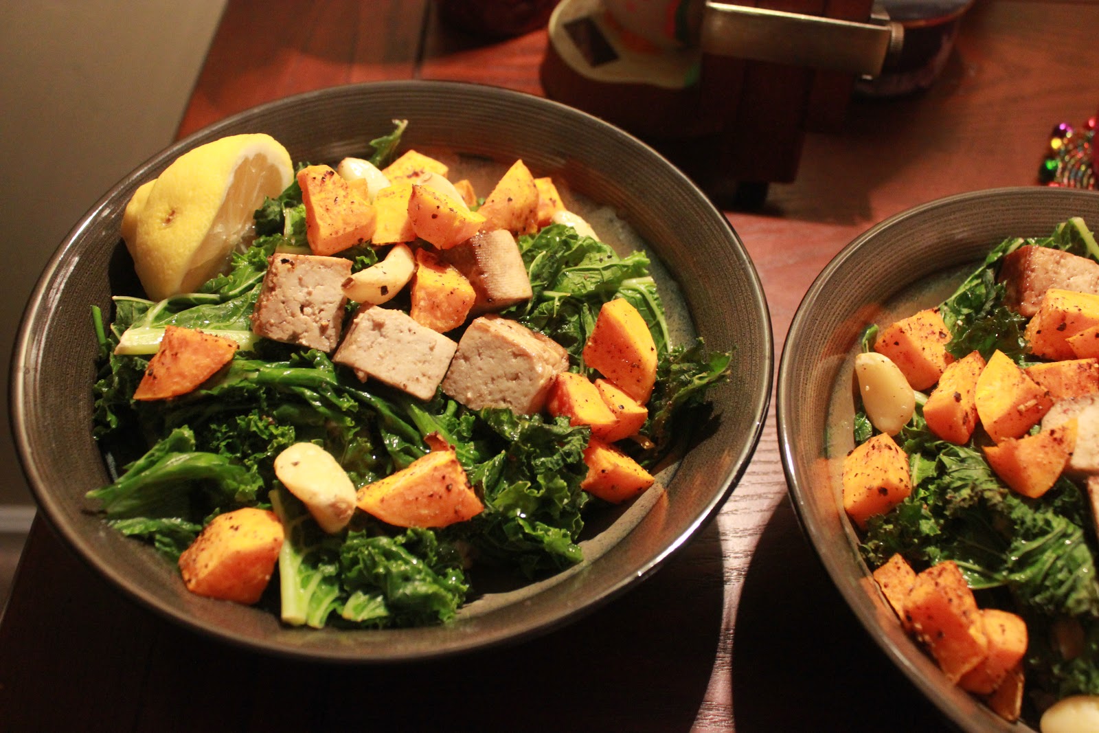 SquirrelsnSweets Kale, Sweet Potato, & Tofu with Brown Rice