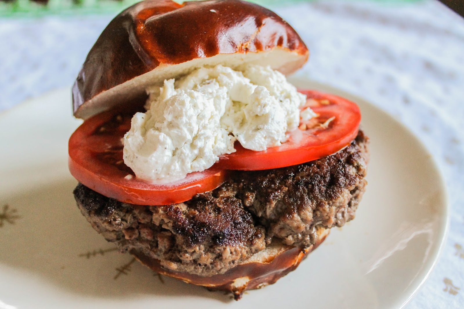 The Quixotic Table Black Pepper Goat Cheese Burgers