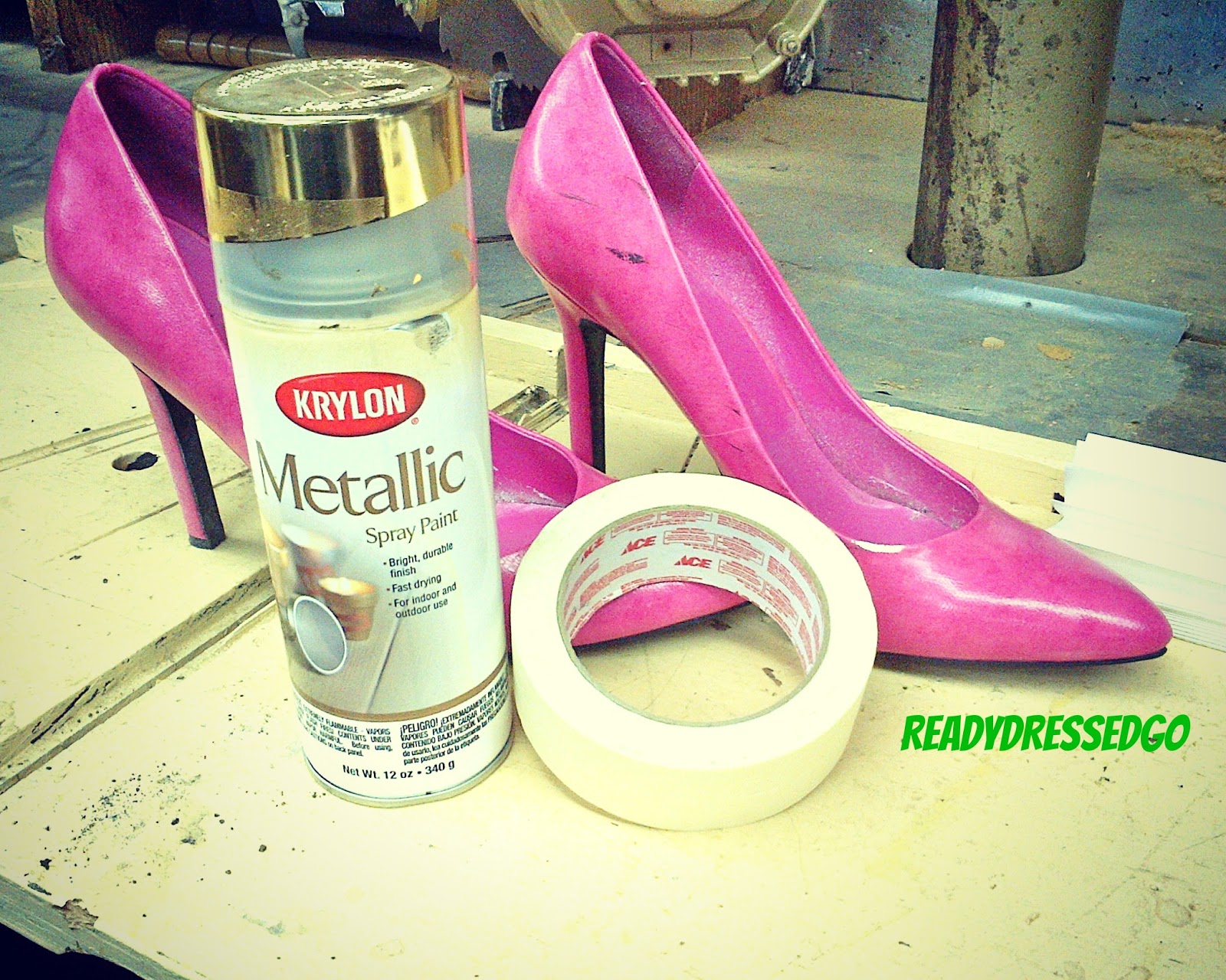The Golden Globes 2014 DIY FTW !! *Make Your Own Fabulous Metallic CandyStriped Heels*
