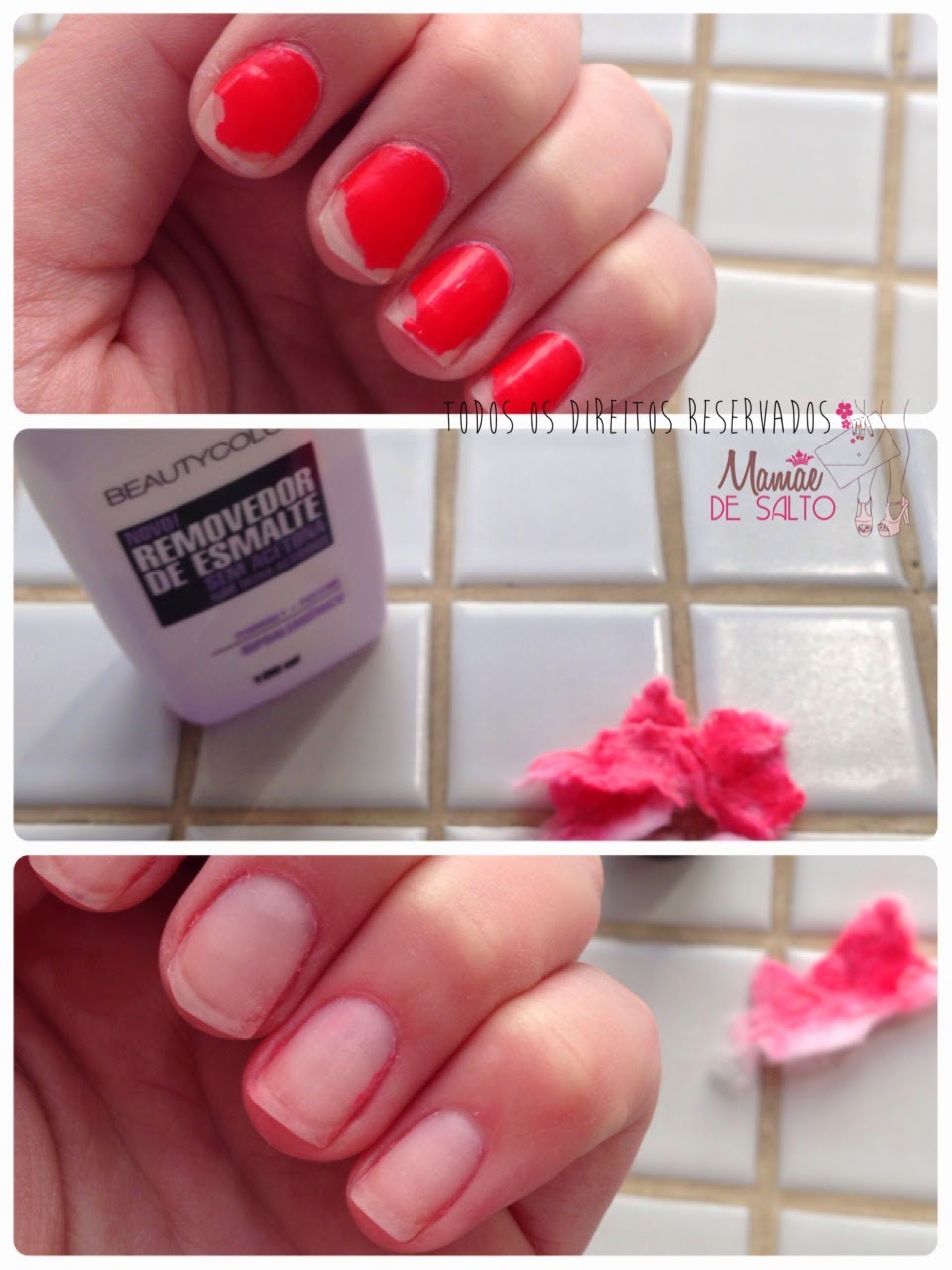 removedor de esmalte sem acetona Beauty Color - blog Mamãe de Salto