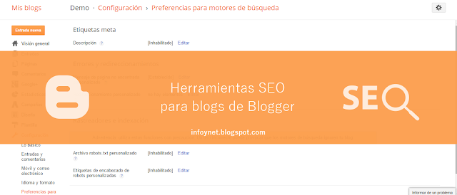 Herramientas SEO para blogs de Blogger