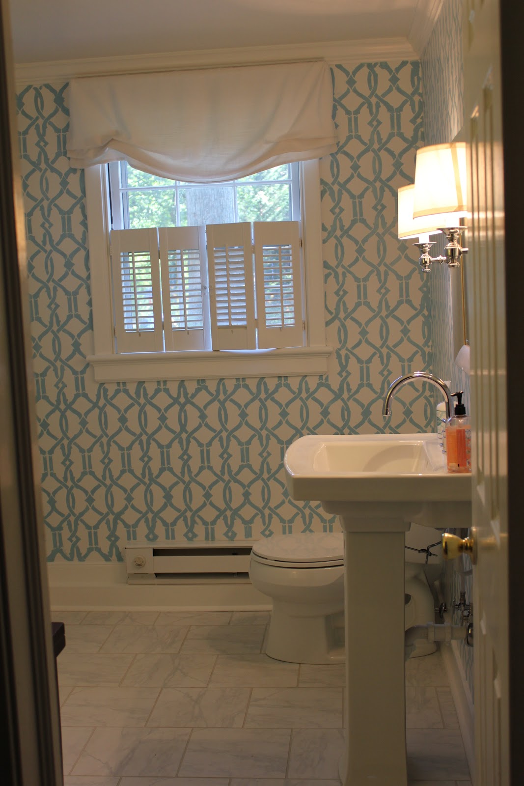 Westhampton DIY How to Stencil a Room / Powder Room Remodel