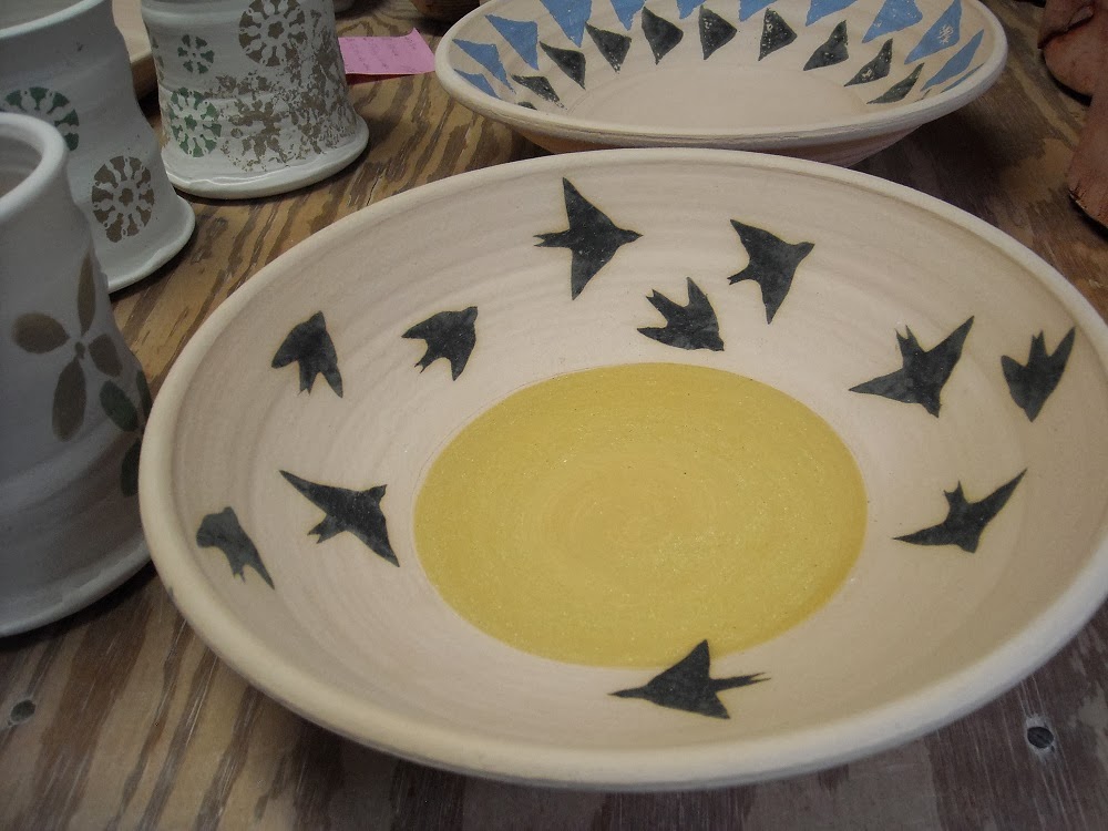 Acorn Pottery glazing