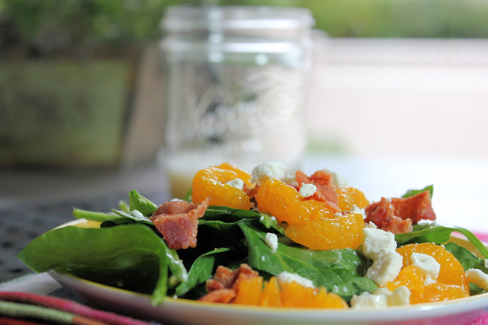 Spinach, Feta, Bacon and Mandarin Orange Salad