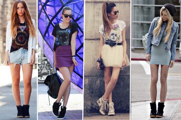 roupas com tenis de salto