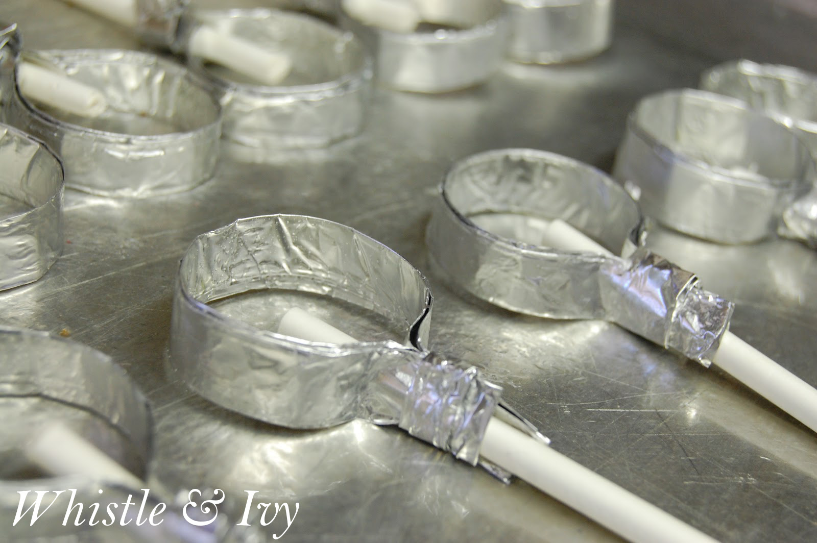 DIY Tin Foil Lollipop Molds - Whistle and Ivy