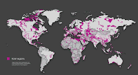 Harita üzerinde dünyadaki karstik araziler