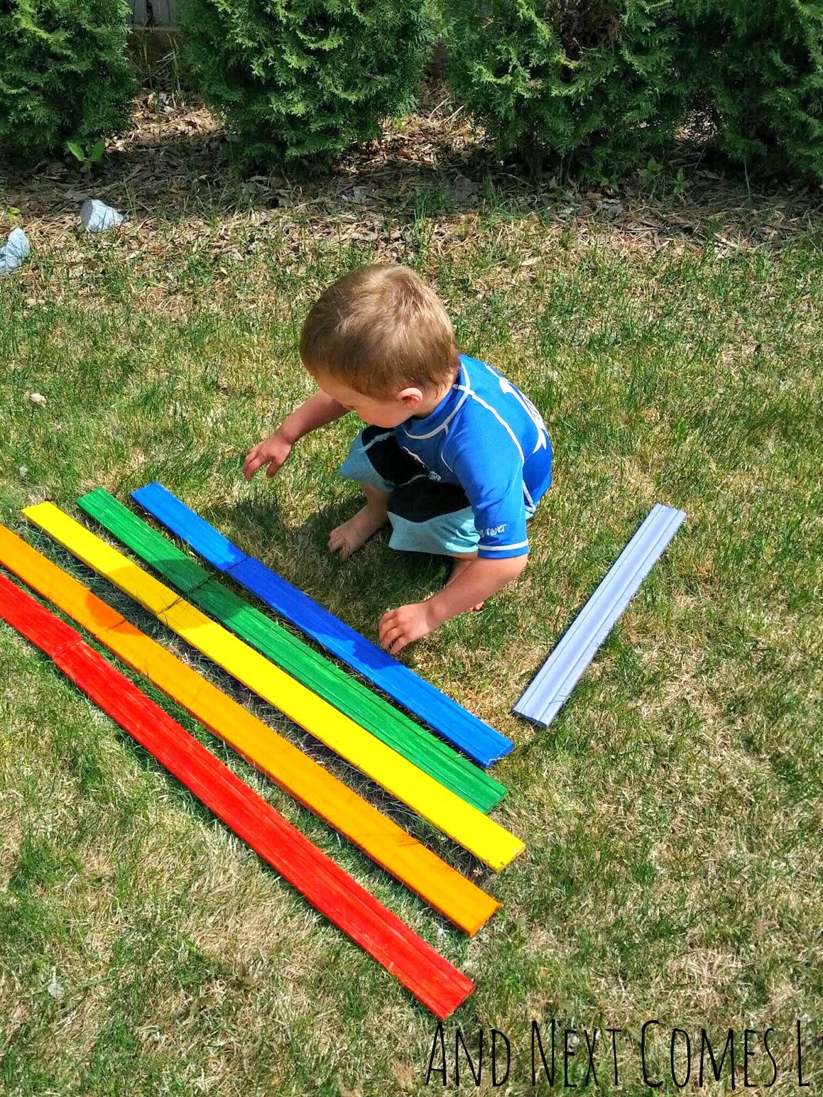 Homemade Rainbow Xylophone And Next Comes L