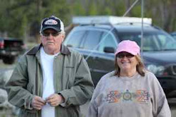 Linda and Roger - drove out for the day to our campsite