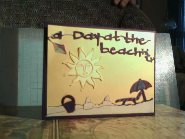 A day at the beach card