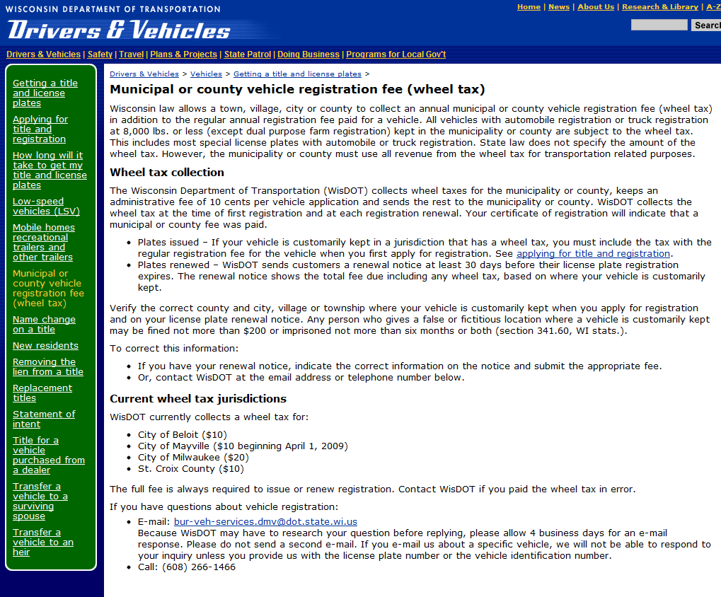 Retiring Guy's Digest Wheel Tax Proposed in Janesville