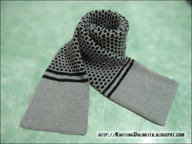 Textured Slip Stitch Tube Scarf This is a warm winter scarf knitting with double thickness from the tube construction.