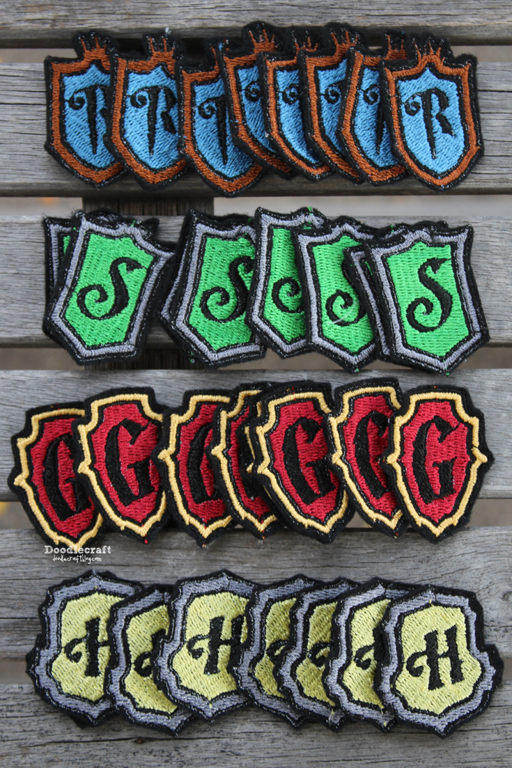 Doodlecraft GEEK WEEK! Harry Potter Hogwarts House Patches!