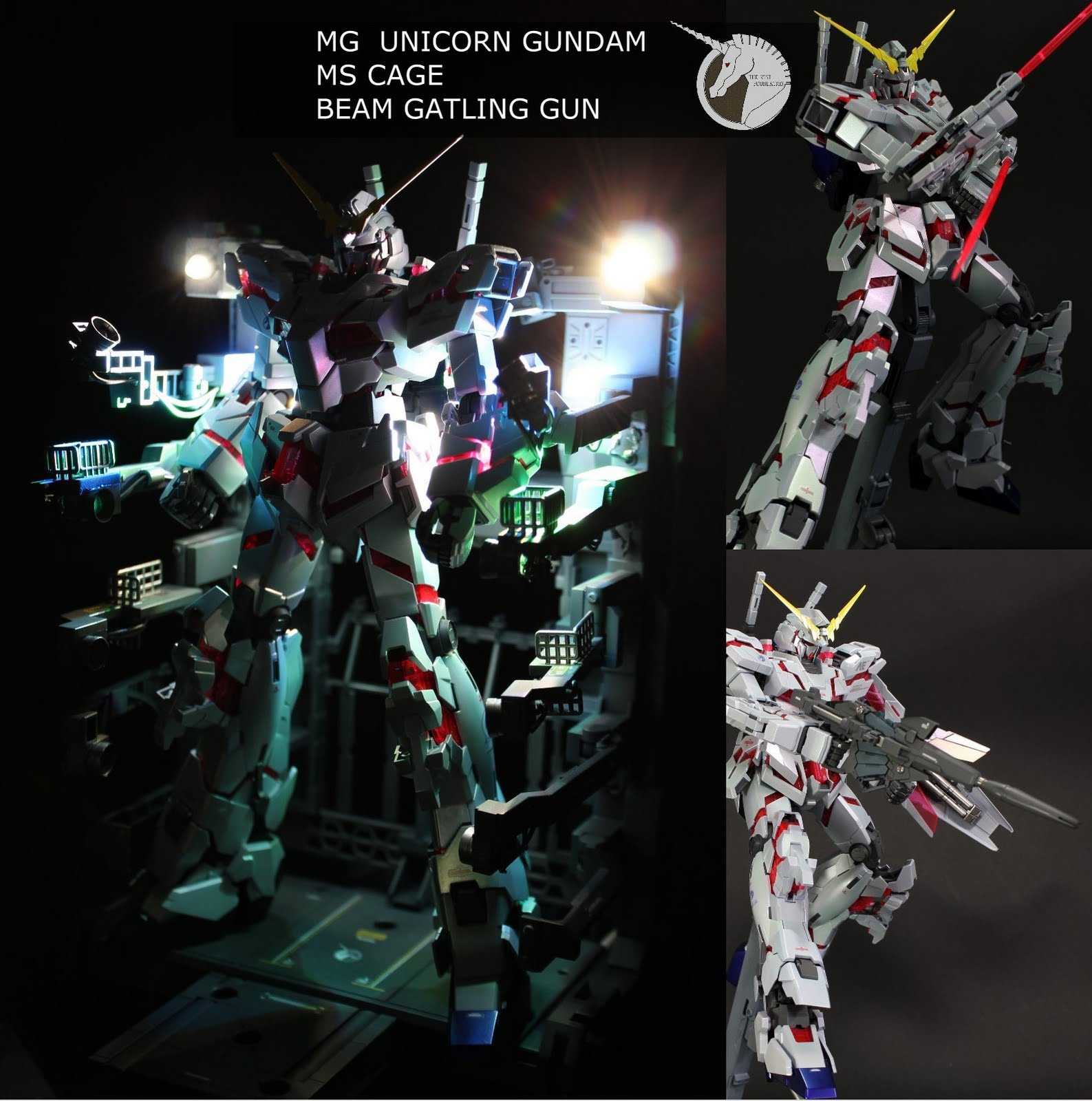 Gundam Guy Mg 1 100 Unicorn Gundam Hd Color Ms Cage Customized Build W Leds
