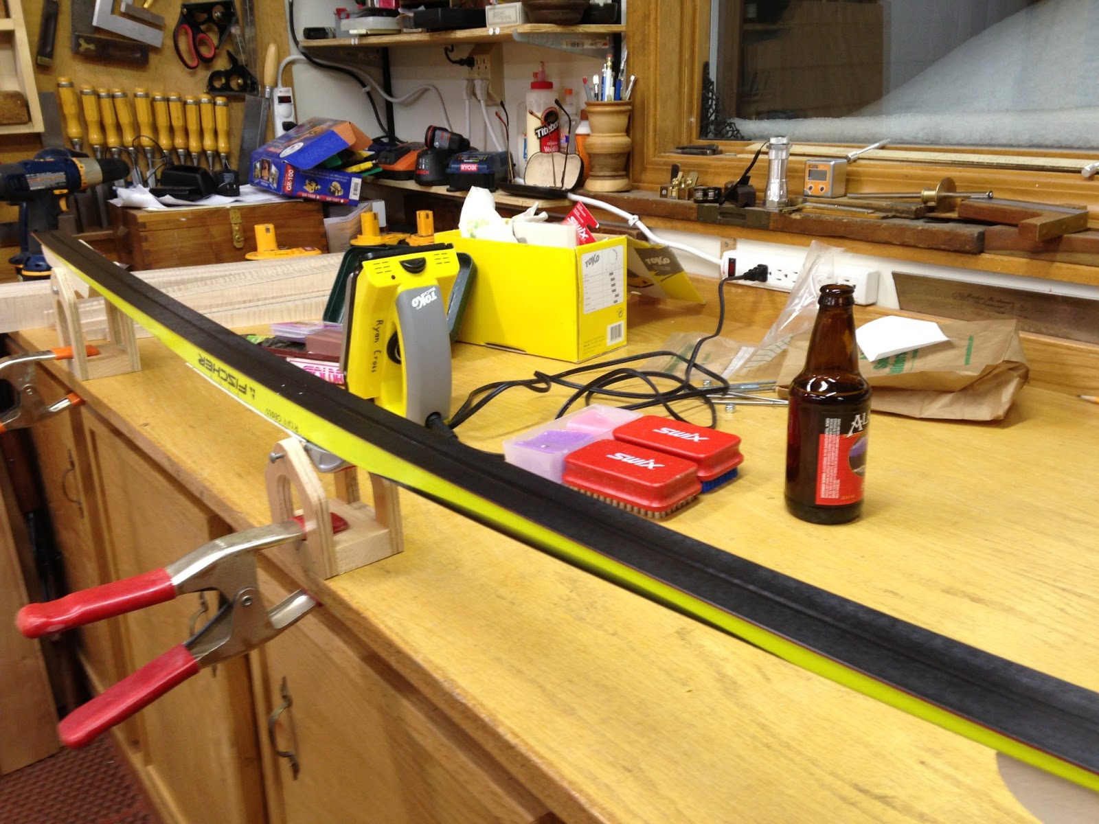 Fieldwork, Travel, and Food Ski waxing stands