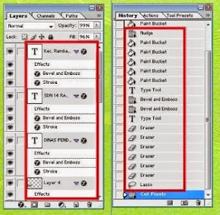 gambar panel layer dan history photoshop