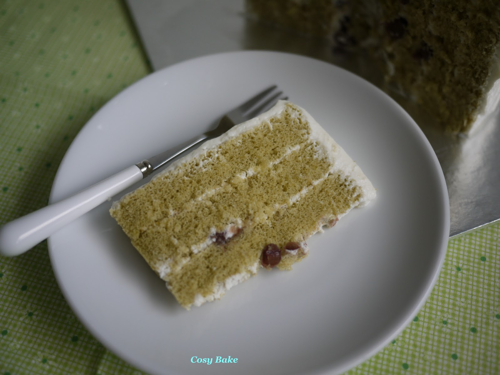 Matcha Red Bean Layer Cream Cake
