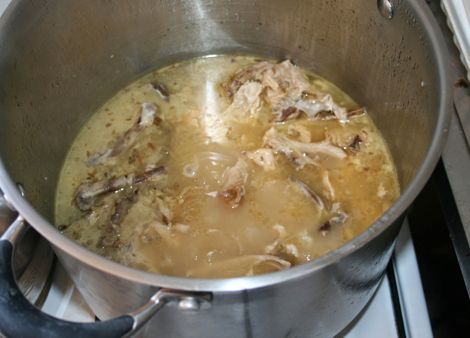 Starting to boil up the chicken Starting to boil up the chicken