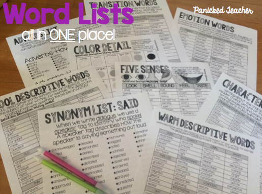 Word Lists, Adding Details to Writing, Writing Workshop, Details, Writing Word Lists, DOK 3