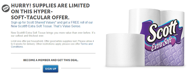 free roll of scott extra soft toilet paper