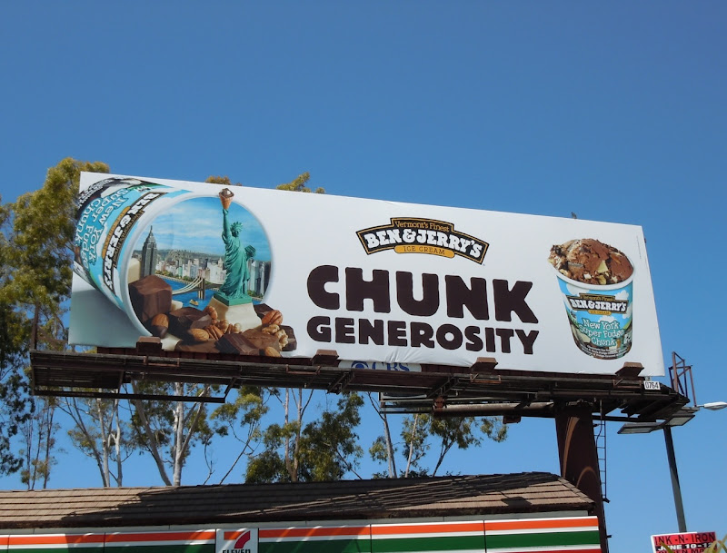 Ben and Jerry's NY Super Fudge Chunk billboard