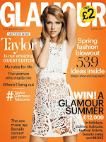 Taylor Swift on the cover of glamour magazine in a see through dress