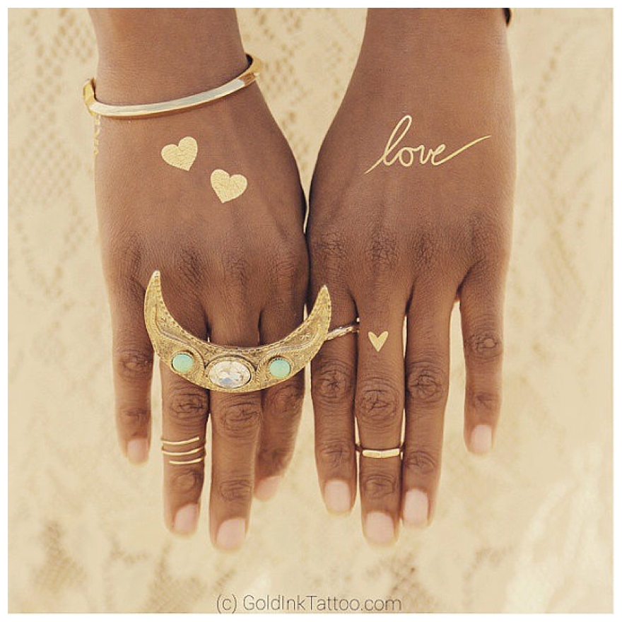 Glamorous Golden Tattoos for Your Wedding Day