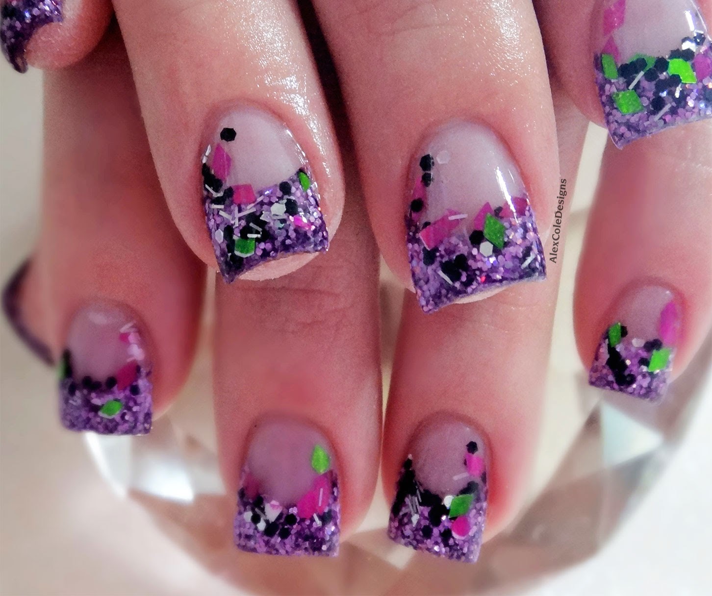 mardi gras fake nails