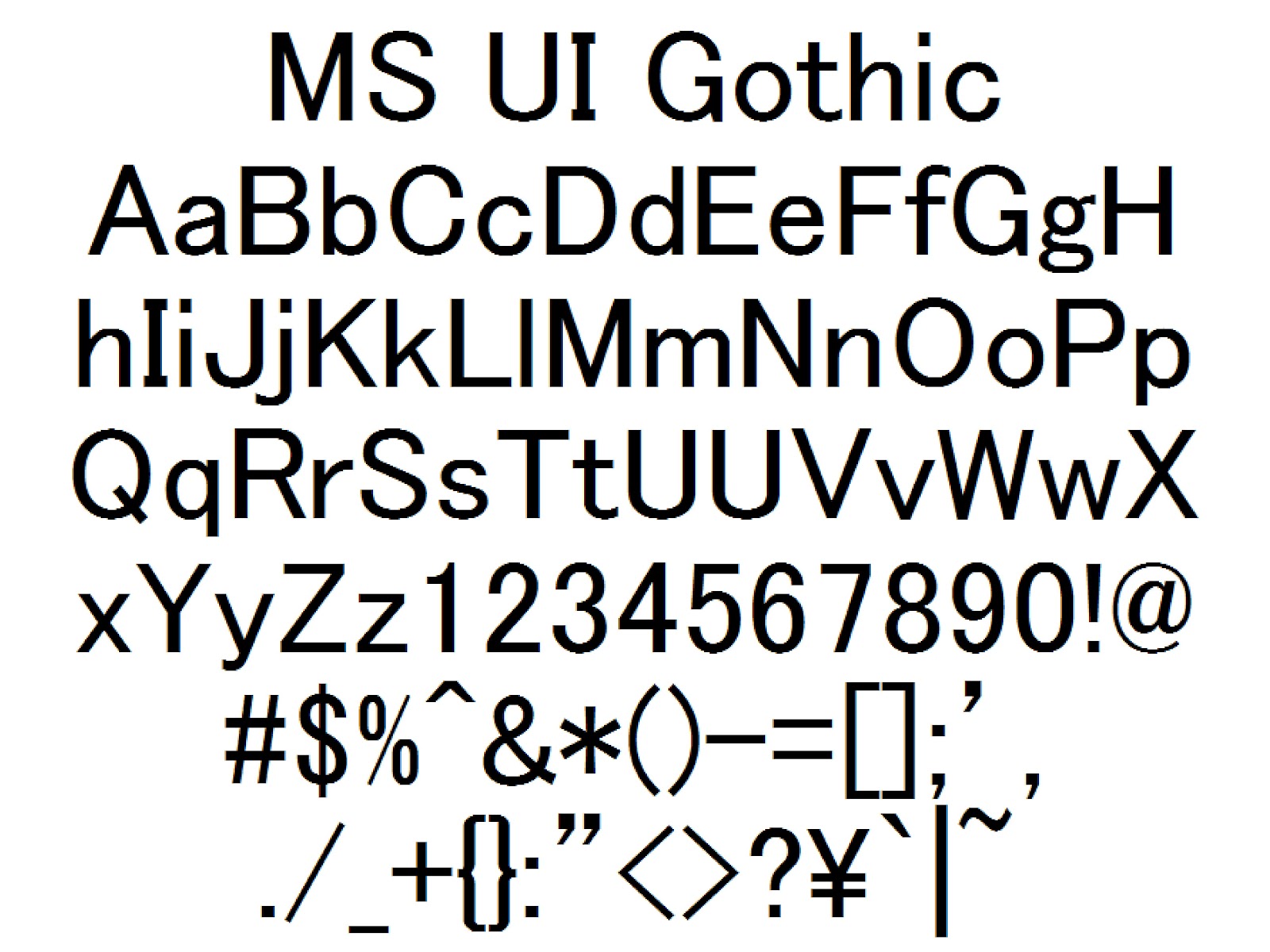 ms gothic font