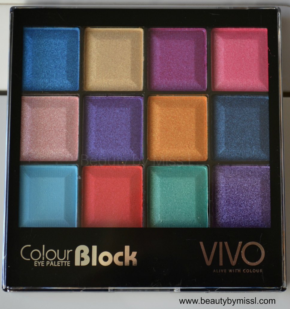 Vivo Cosmetics Show Me The Money 12 Shade Colour Block palette swatches