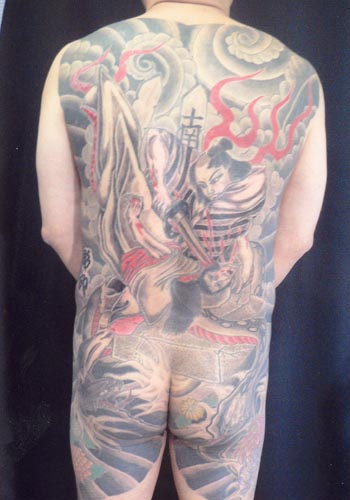 Japanese full back body tattoo