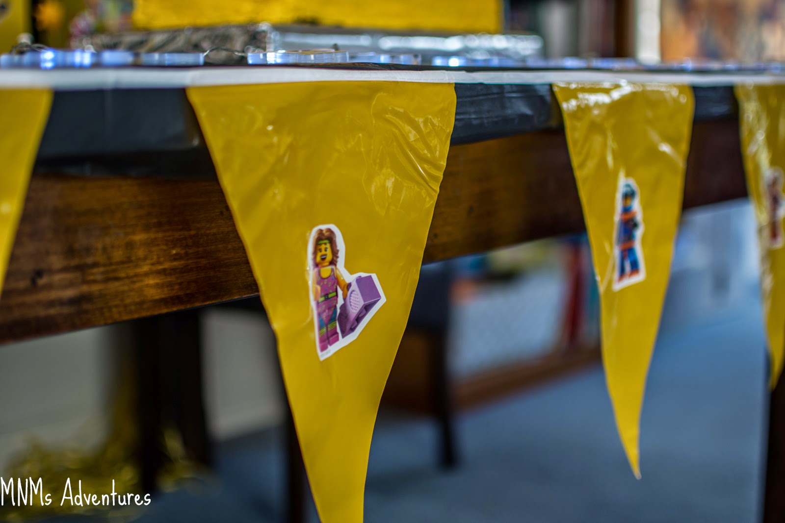LEGO movie party bunting flags stickers