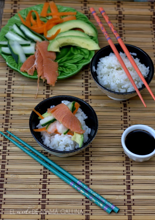 Chirashi O Sushi En Plato.
