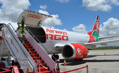 Kenya Airways' converted 737-300F in Nairobi, Kenya