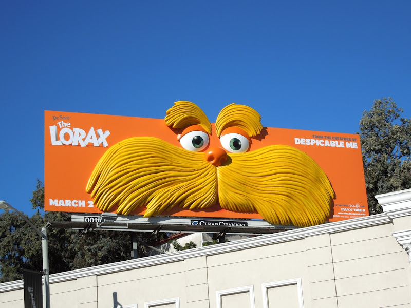 The Lorax face installation billboard