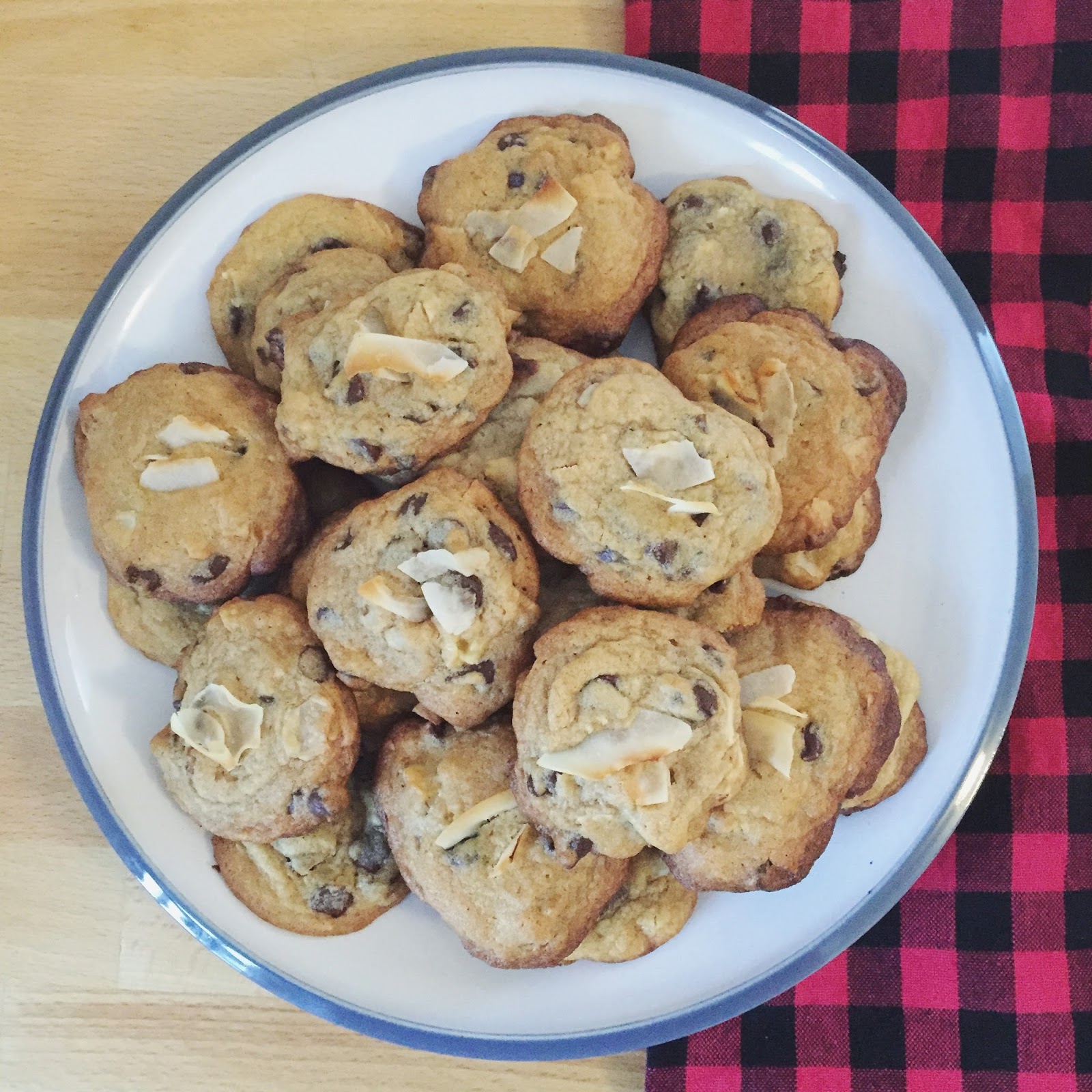 Chocolate Chip, Walnut, & Coconut Cookies A Tiny Traveler
