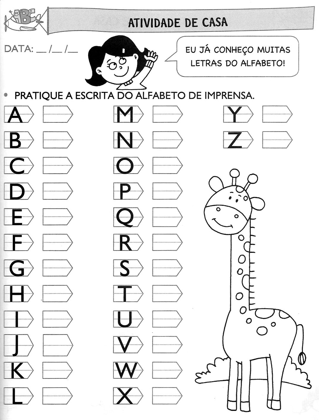 Atividade alfabeto educação infantil