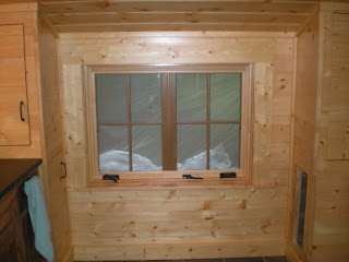 New master bath area, Marvin window, pine paneling, https://huismanconcepts.com/