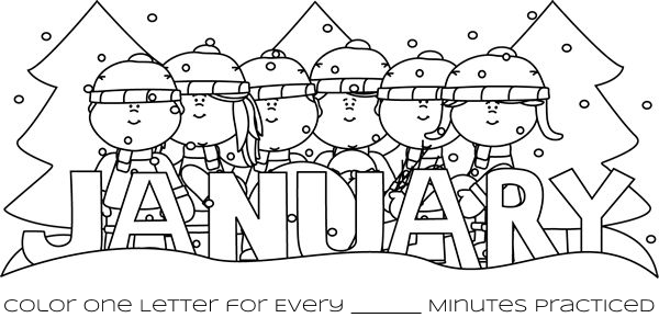 January.png 600×300 pixels | Coloring pages winter, Coloring pages