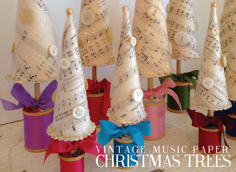 Just A Darling Life Product Profile Vintage Music Paper Christmas Trees