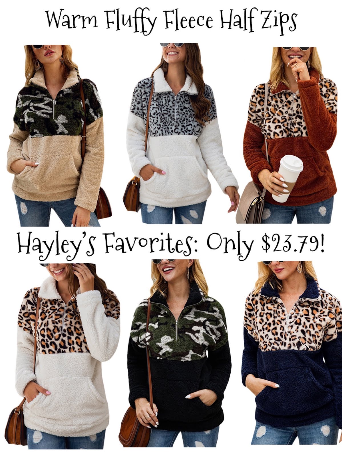 Fluffy Fleece Half Zip Pullovers For Fall