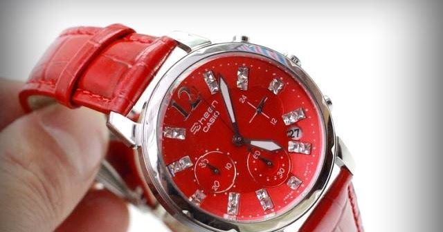 casio sheen red