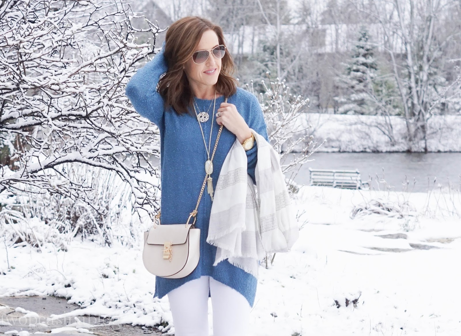 Two Peas in a Blog Ice Blue Sweater