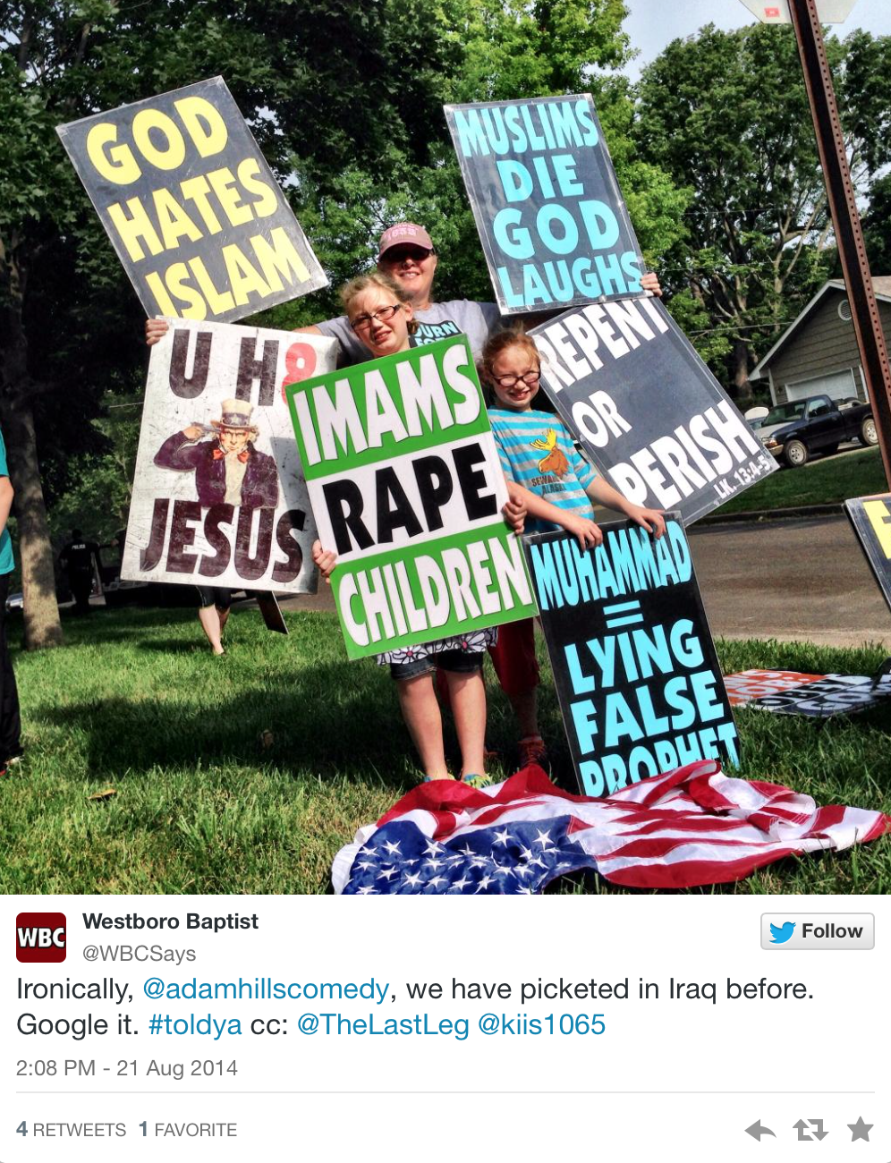 Saberpoint Westboro Baptist Church Uses Stogie Graphic in Sign