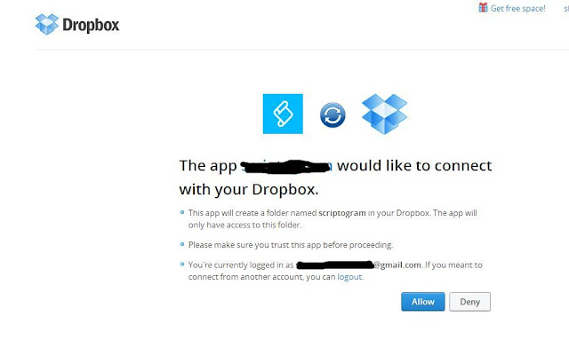 authentication for dropbox apps