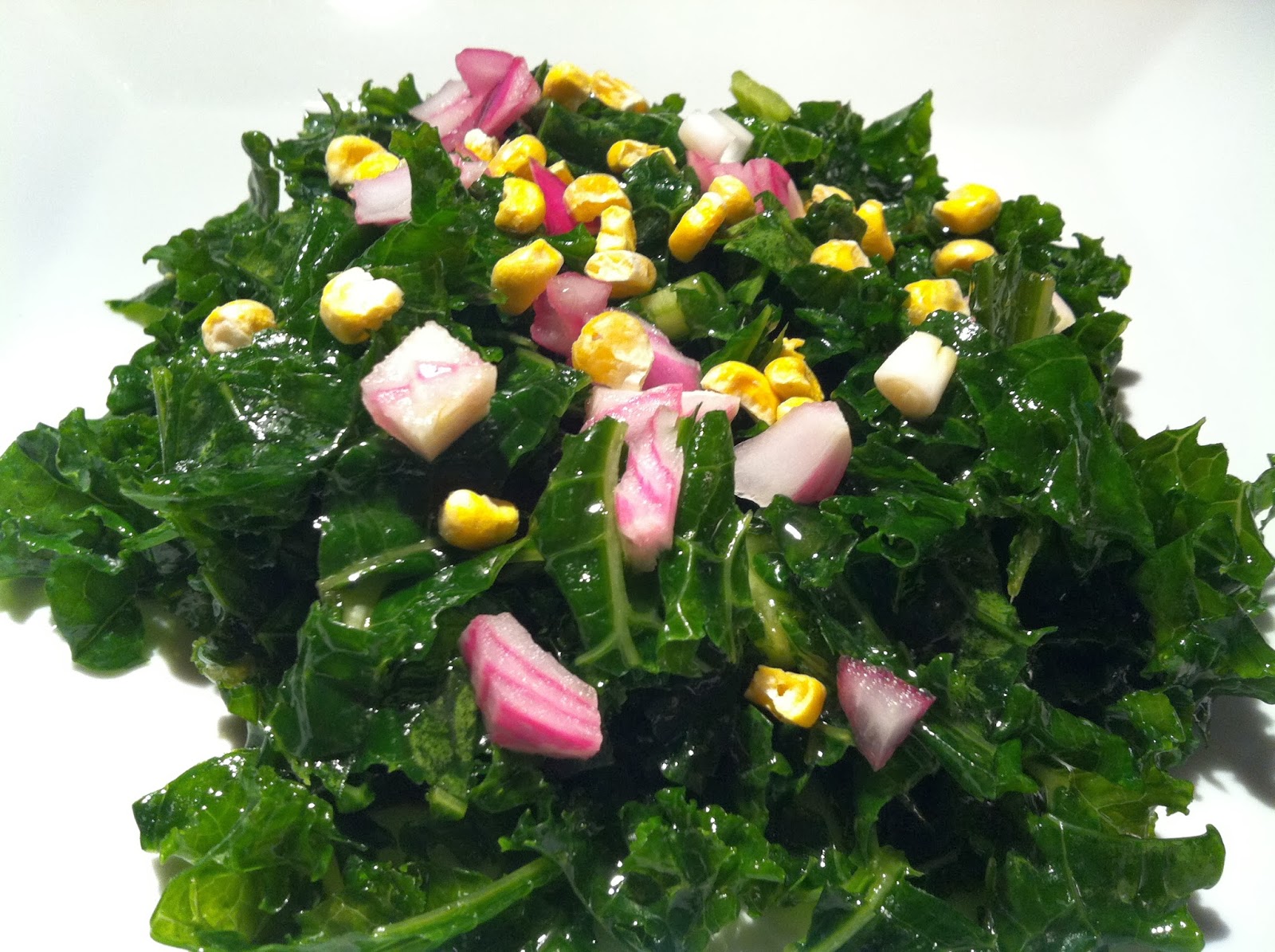 37 Cooks Kale and Corn Salad with Honey Mustard Dressing