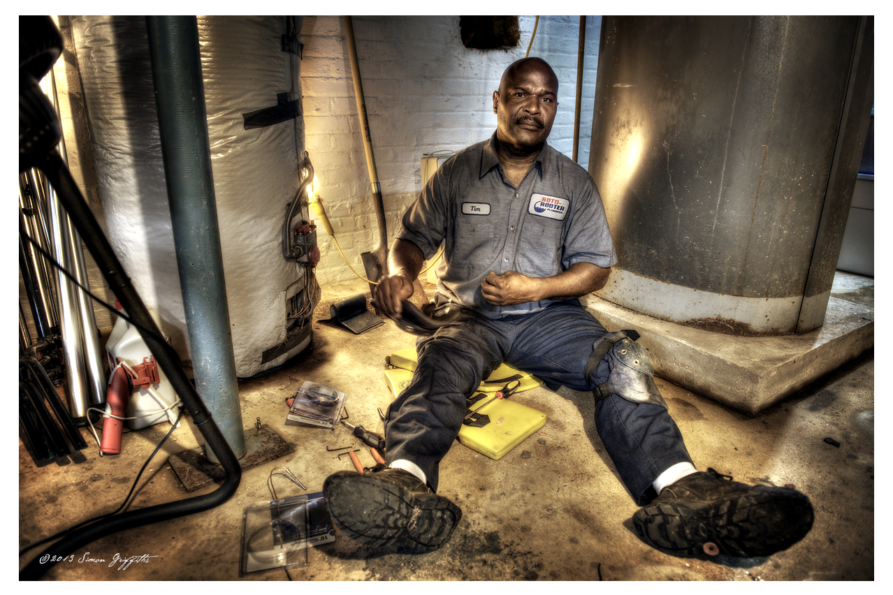 Simon Griffiths Photography Tim. RotoRooter Plumber. Blue Collar